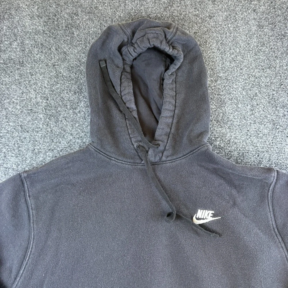 Nike Sportswear Club Hoodie Mens Medium Black Logo Fleece Cotton Kangaroo Pocket